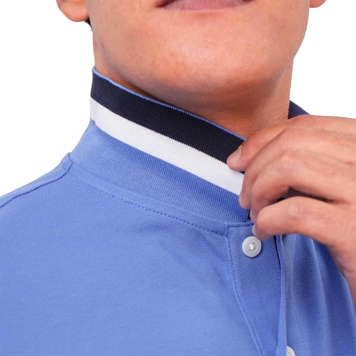 Men's Slim Fit Cotton Short Sleeve Napoleon Polo