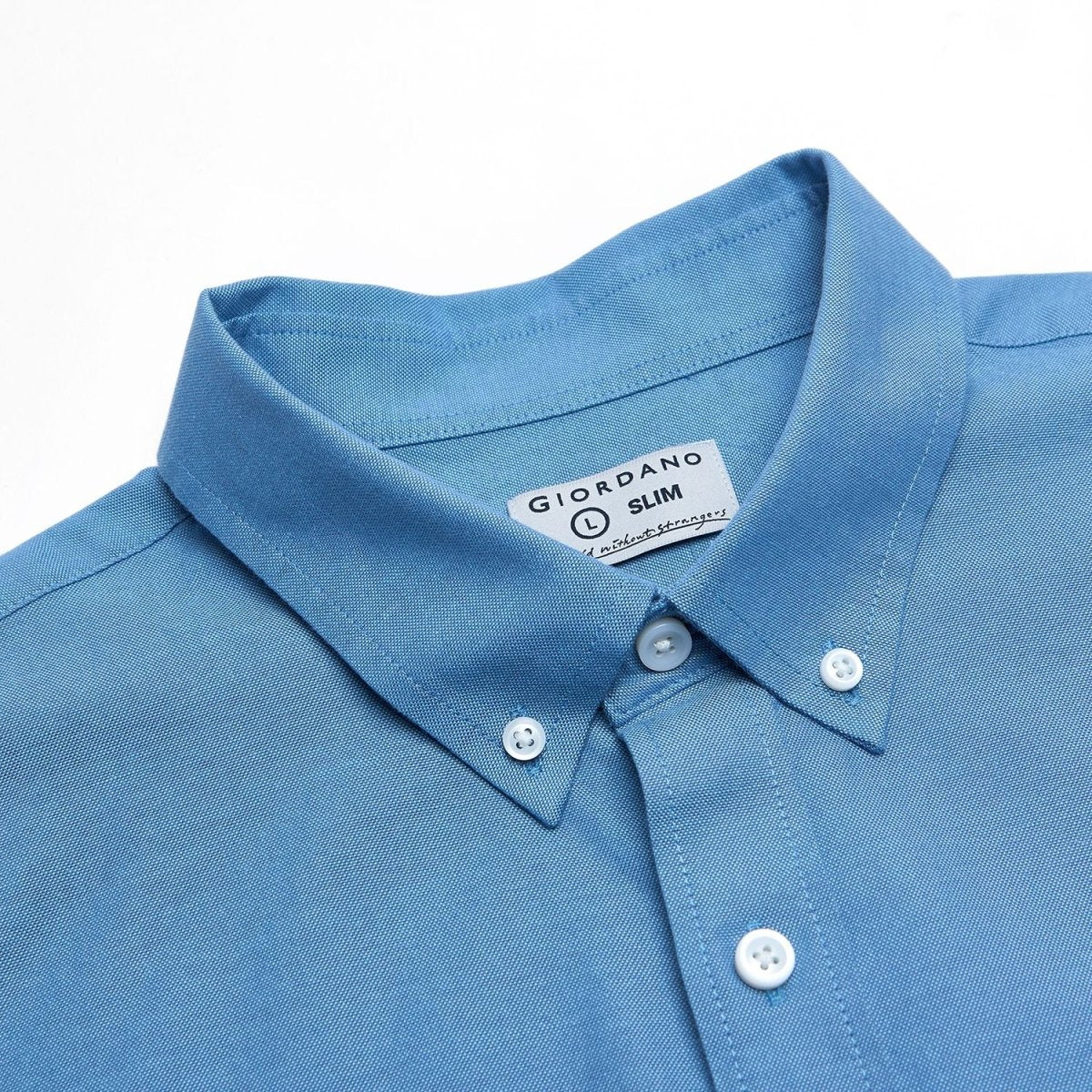 Men's Cotton Oxford Slim Fit Short-Sleeve Shirt with Embroidery