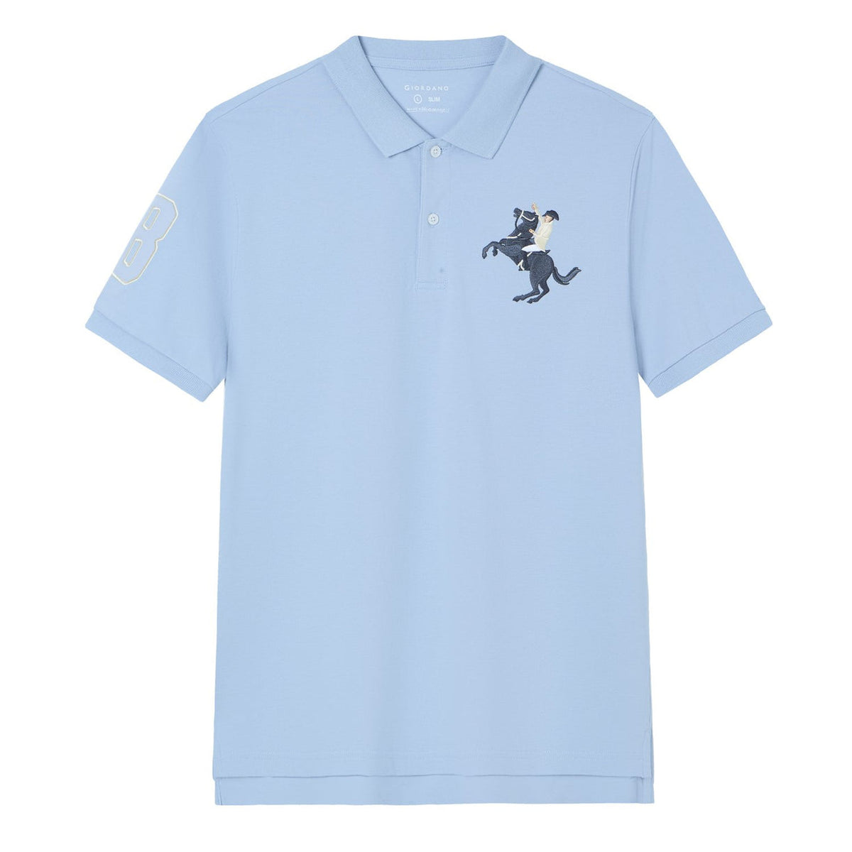 Men’s Slim Fit Napoleon Embroidery Lycra Pique Polo