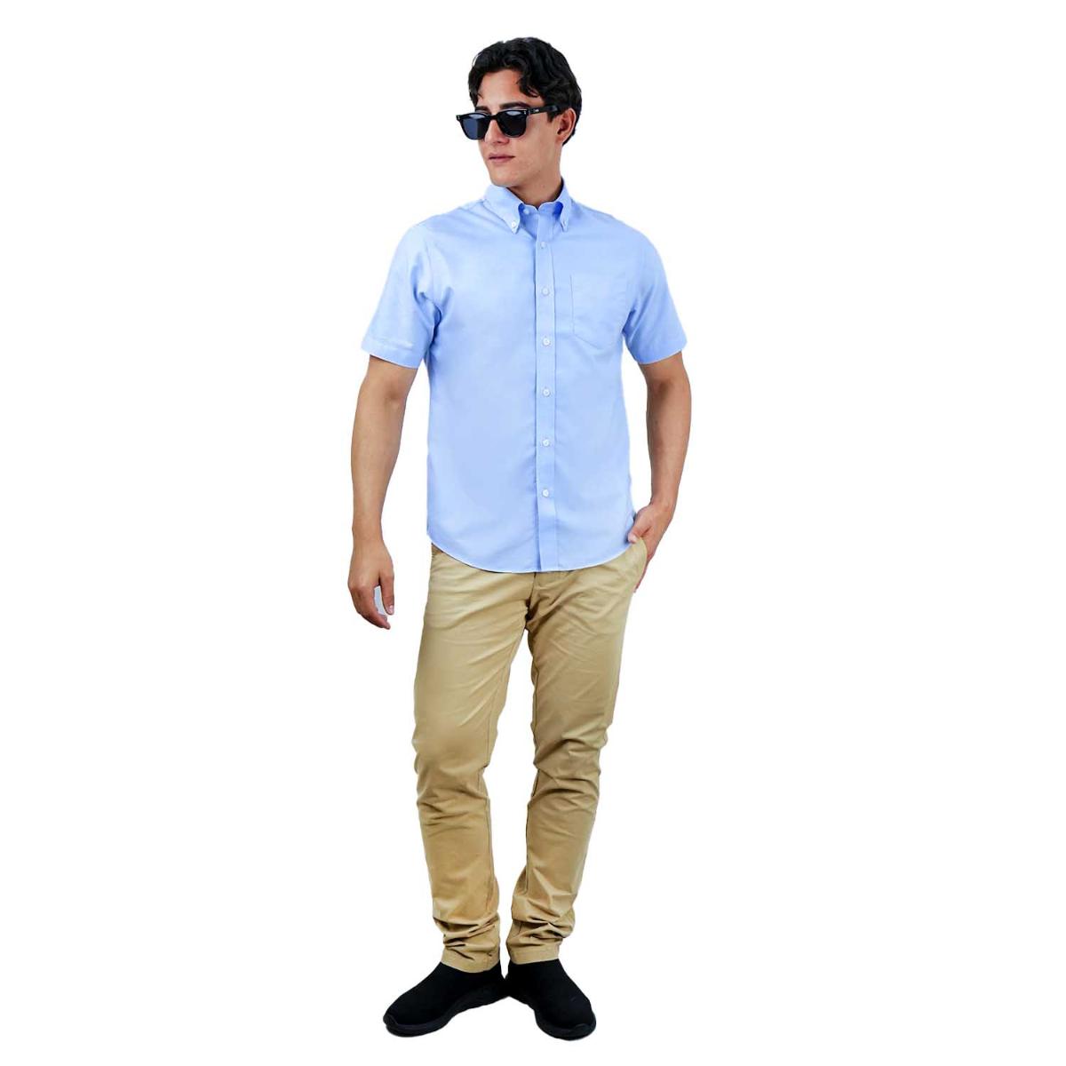 Men's Wrinkle-Free Short Sleeve Cotton Oxford Shirt