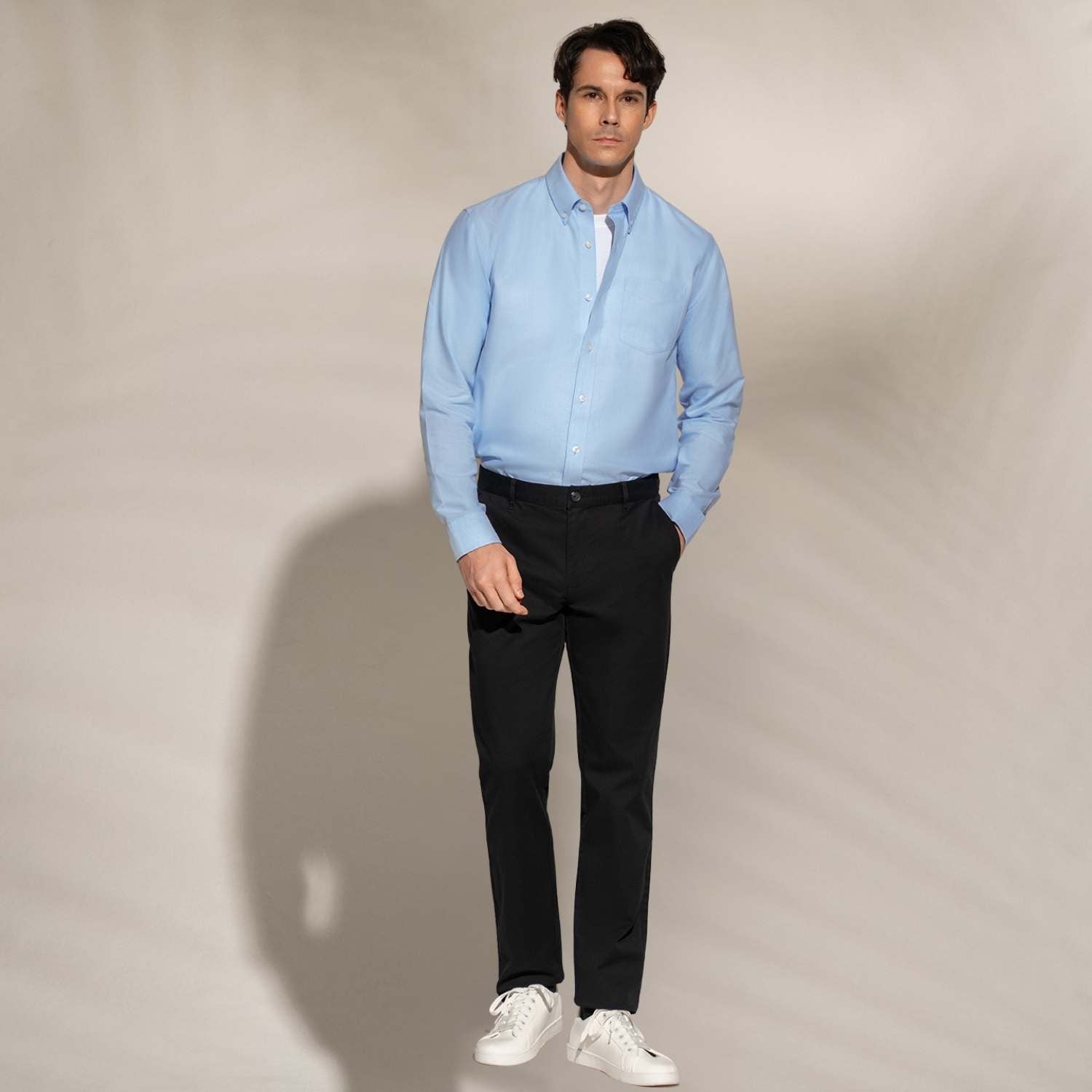 Men’s Cotton Long-Sleeve Wrinkle-Free Shirt