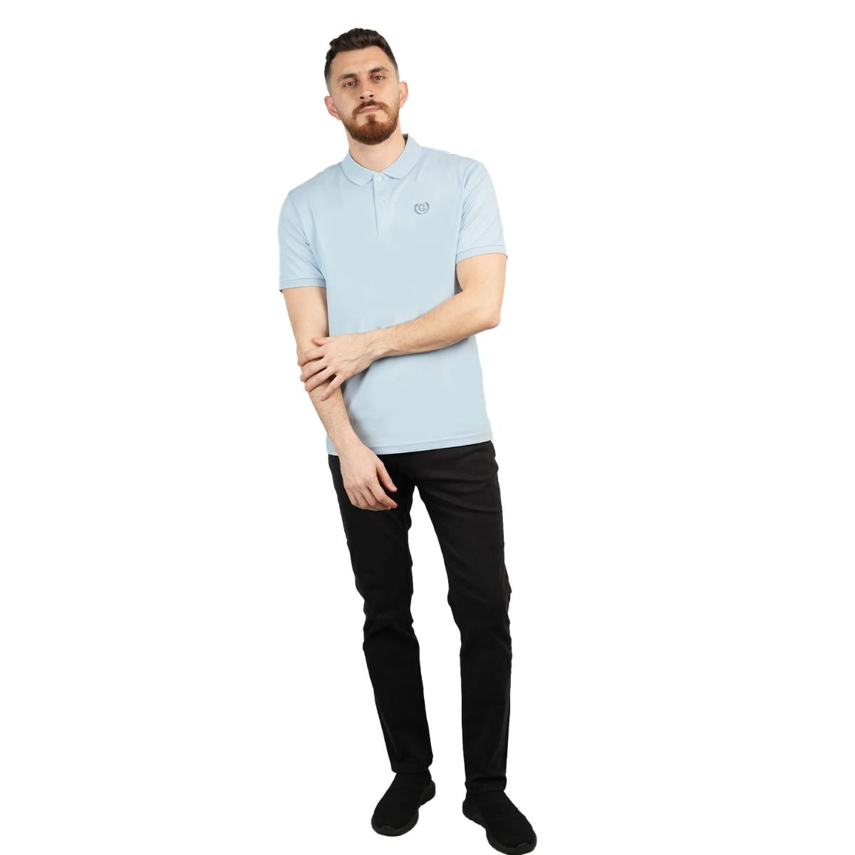 Cotton Interlock Flat Knit Color Short Sleeve Slim Embroidered Solid Polo (Liquid Touch)