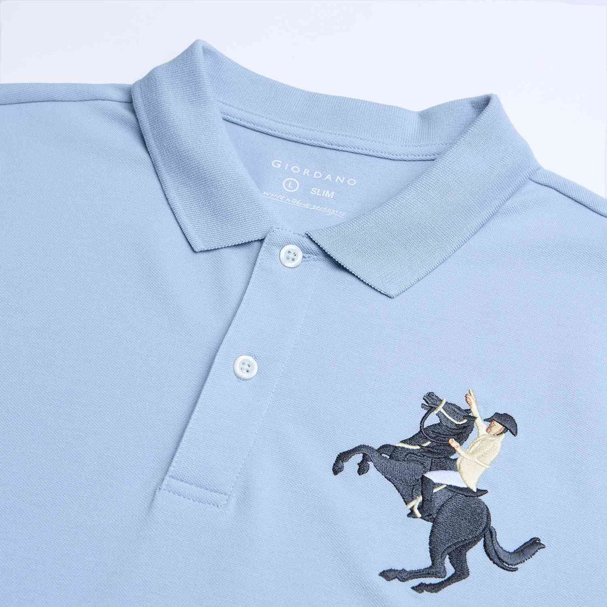 Men’s Slim Fit Napoleon Embroidery Lycra Pique Polo