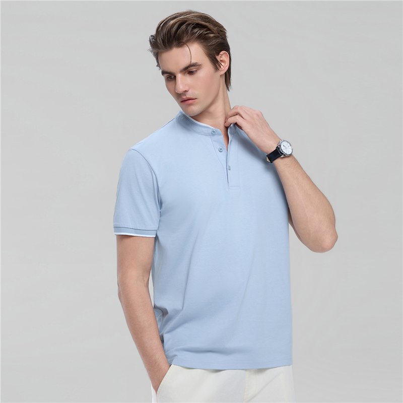Men's Cotton Jersey Henley Short Sleeve Slim Fit Tee