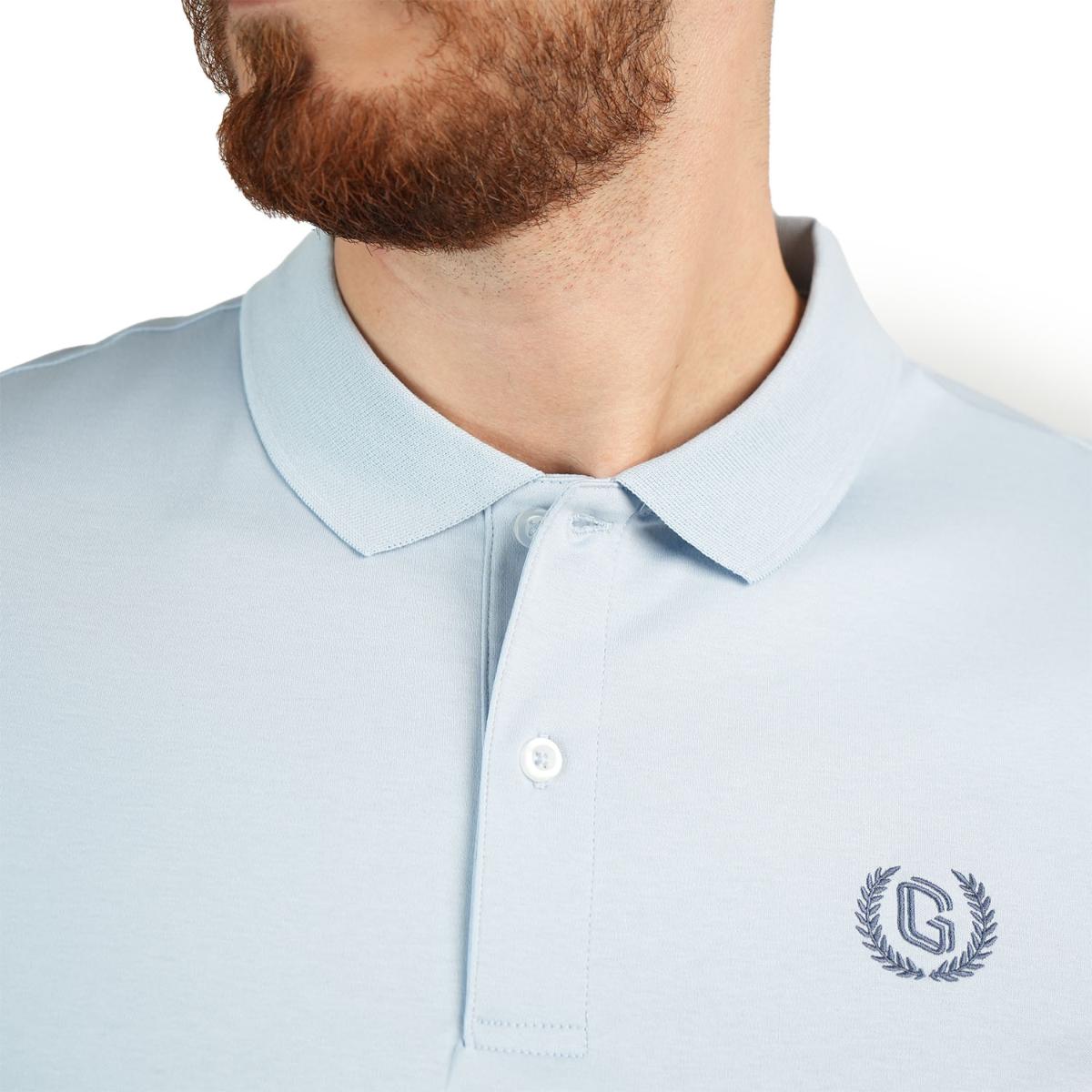 Cotton Interlock Flat Knit Color Short Sleeve Slim Embroidered Solid Polo (Liquid Touch)