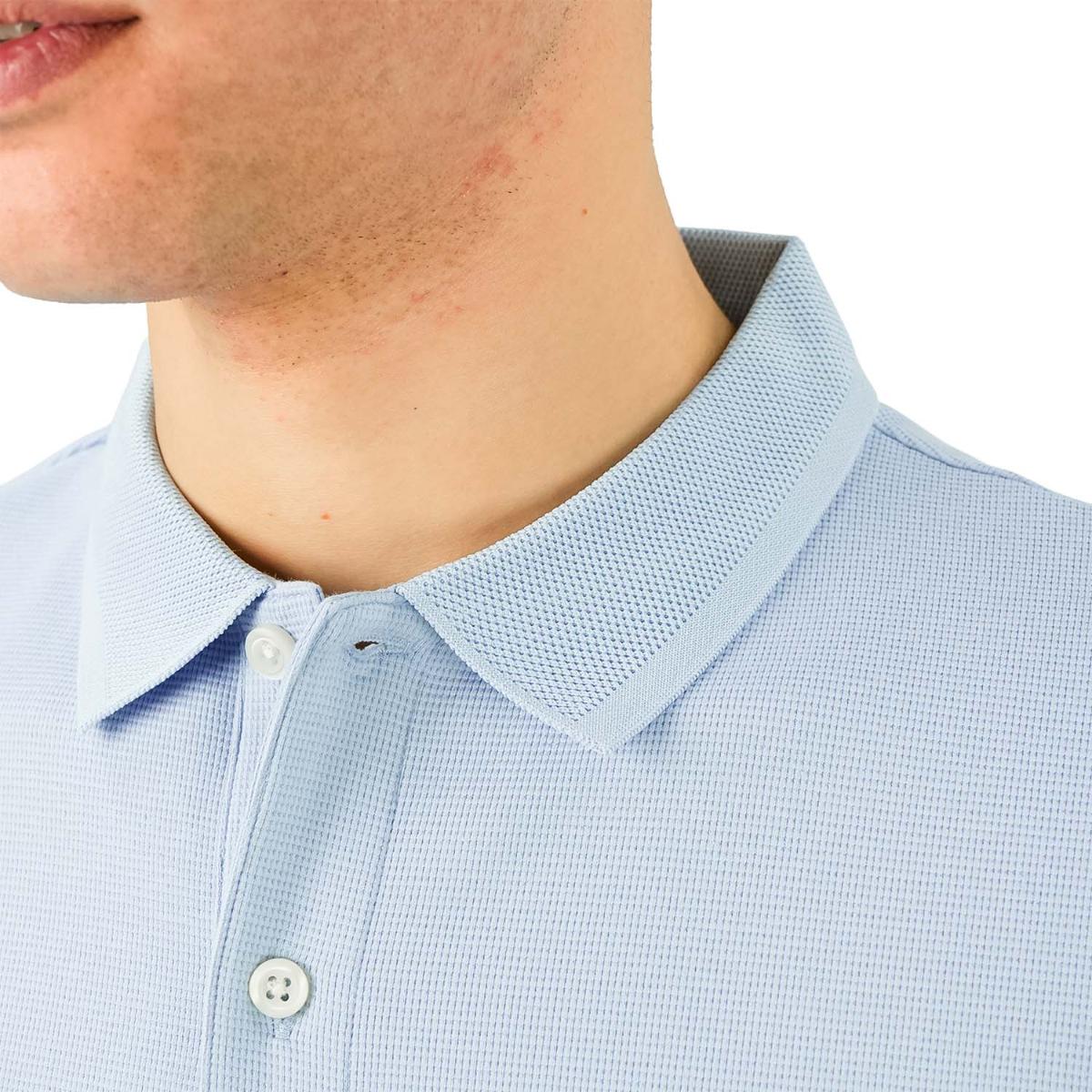 Men's Cotton Blend Waffle Knit Solid Polo