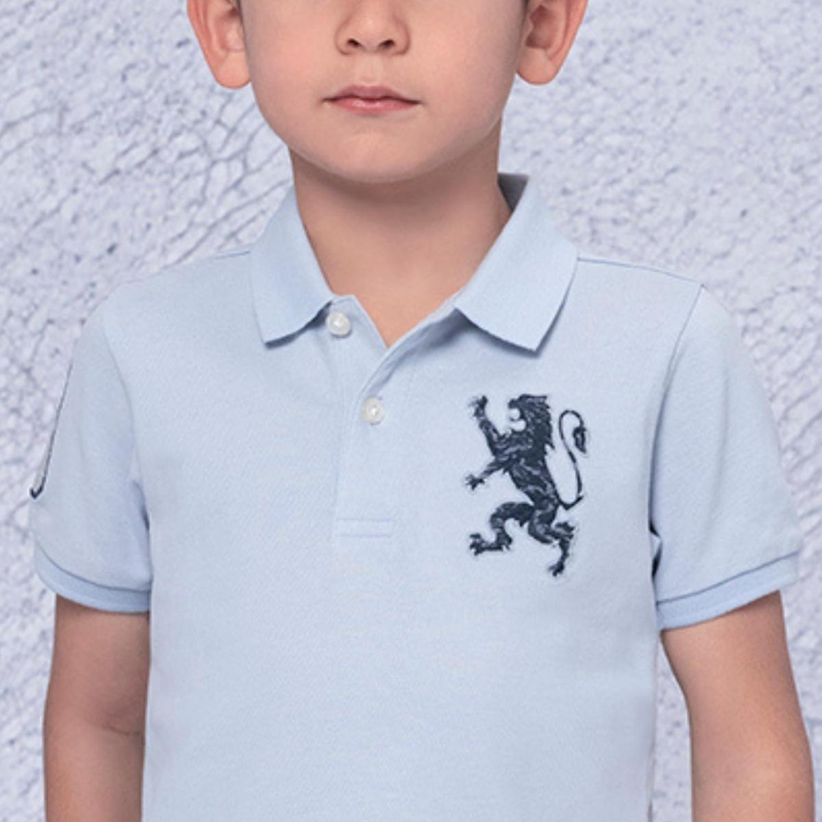 Kids' Lion Polo: 3D Embroidery, Comfort Piqué, Classic Style