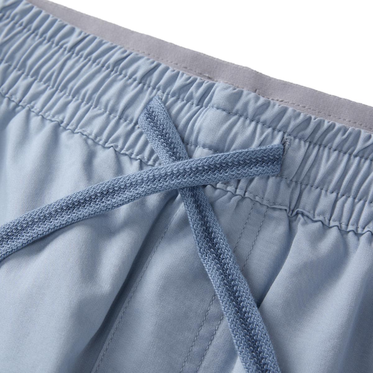 Cotton Twill Mid Rise Slim Triple Elastic Waist Bermuda