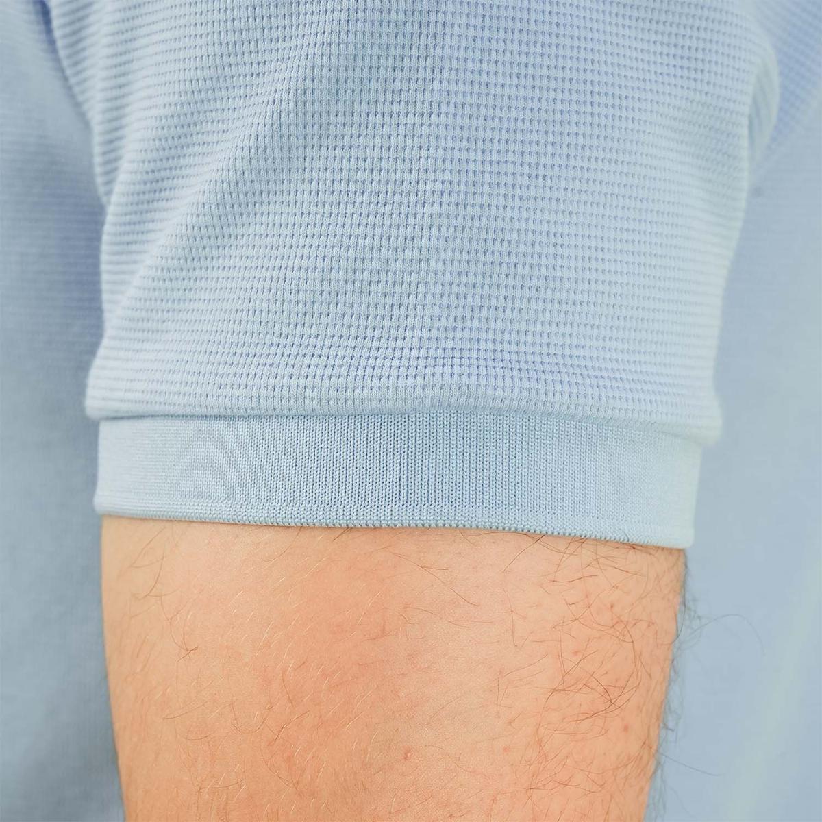 Men's Cotton Blend Waffle Knit Solid Polo