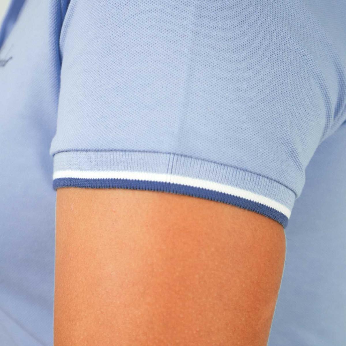 قميص بولو نسائي كلاسيكي من القطن بيكيه - قصة ضيقة، تفاصيل مطرزة