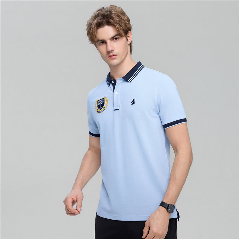 Men's Cotton Slim Fit Polo With Embroidery