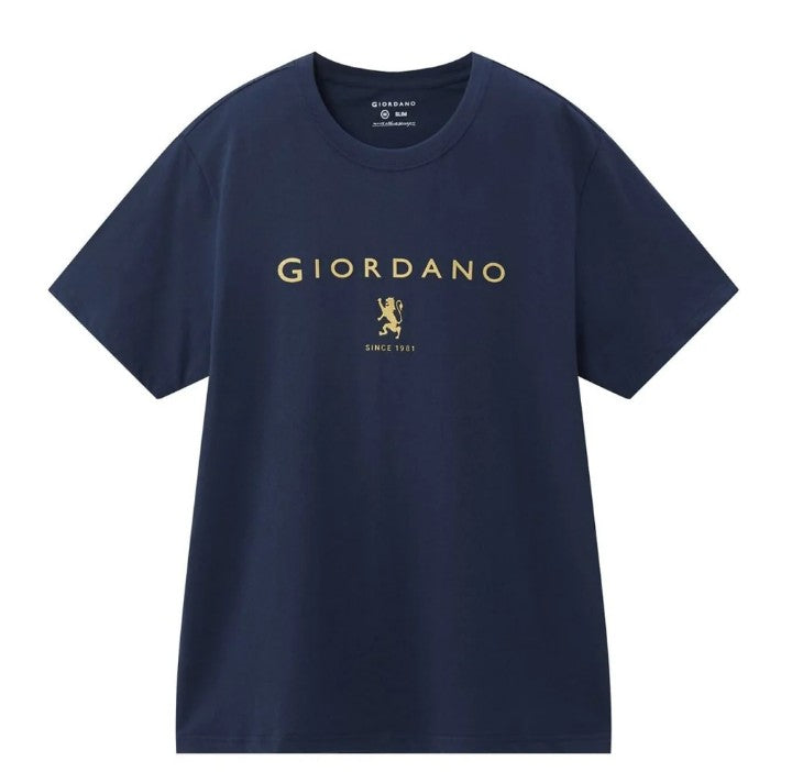 Men's Cotton Signature Print Slim Fit Tee