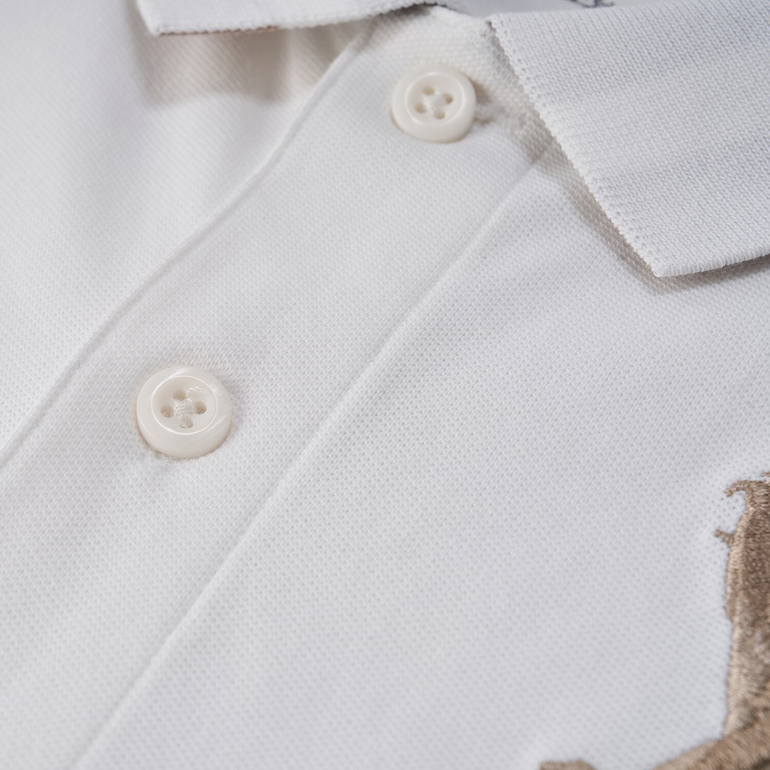 قميص بولو رجالي بطبعة أسد ثلاثية الأبعاد: قصة ضيقة، تطريز جريء، بيكيه فاخر