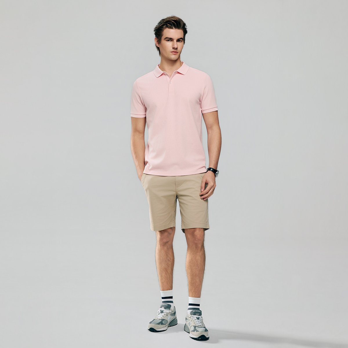 Men's Slim Waffle Knit Premium Polo