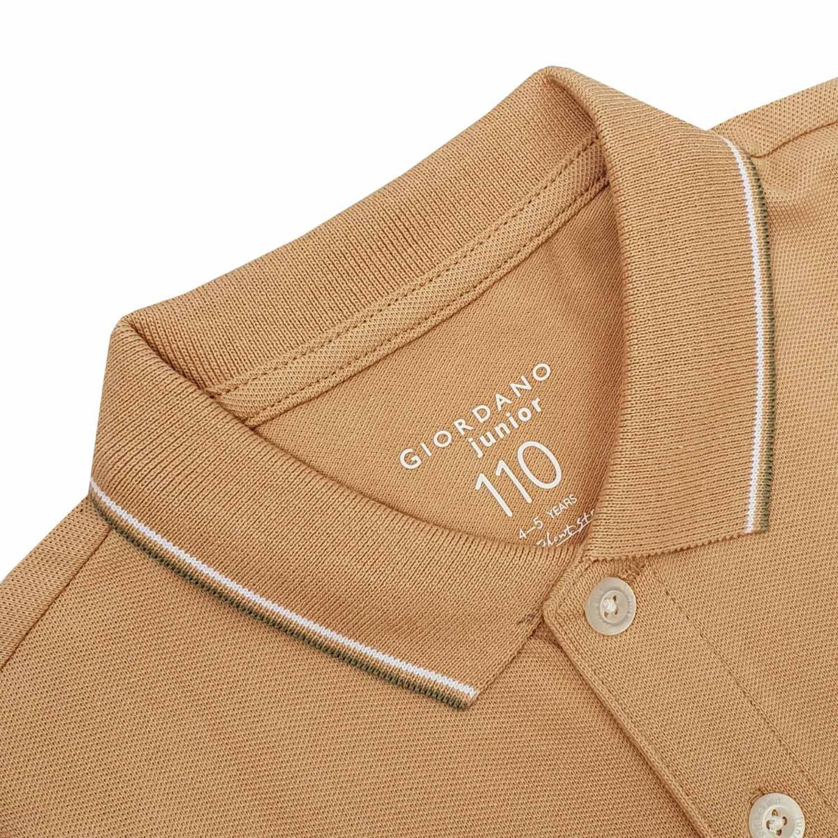 JUNIOR Cotton/Lycra Pique Knitted Collar Short Sleeve Slim Embrdry Bold Polo