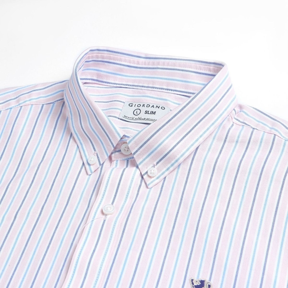 Men's Cotton Slim Oxford Shirt With Embroidery