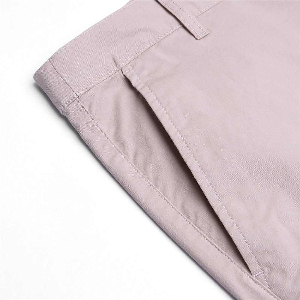 Men's Slim Twill Bermuda Shorts With Stretch Waist