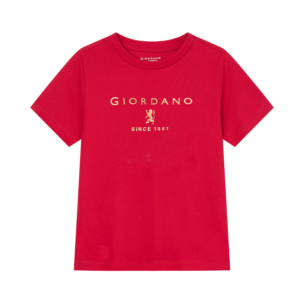 Kid's Regular Fit Cotton Crew Neck Printed Tee