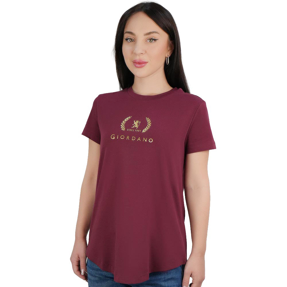 Women's Regular Fit Cotton Crew Neck Printed Tee