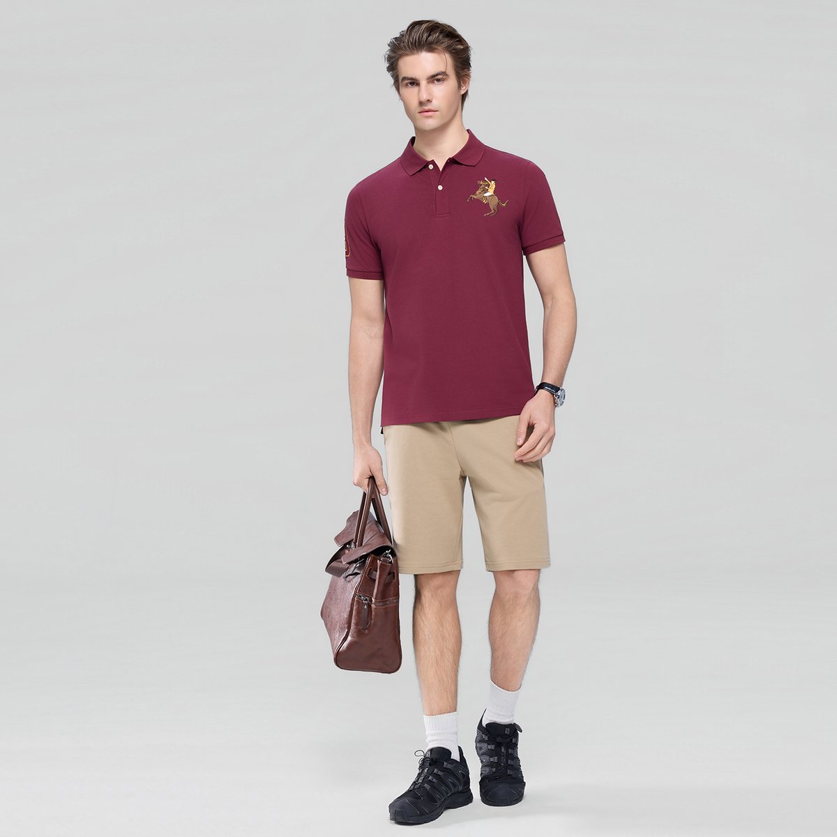 Men’s Slim Fit Napoleon Embroidery Lycra Pique Polo