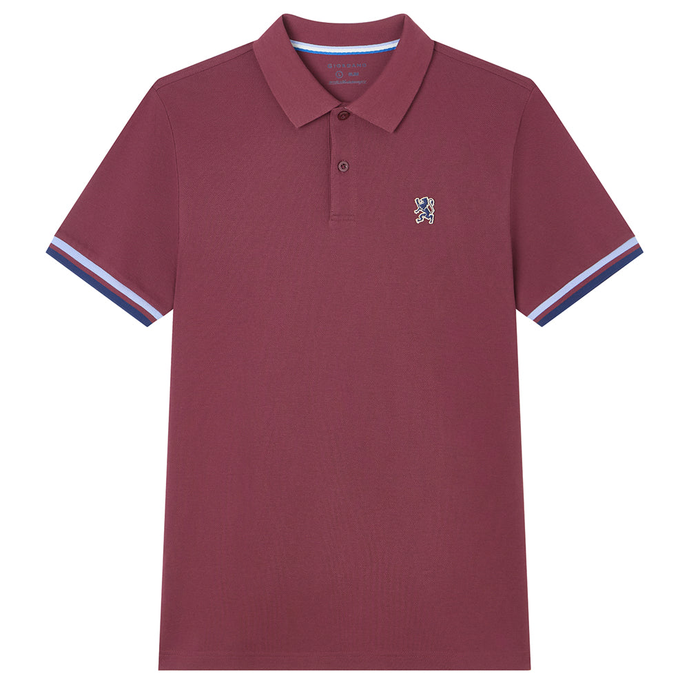 Men's Cotton Slim Performance Polo With Small Lion Embroidery