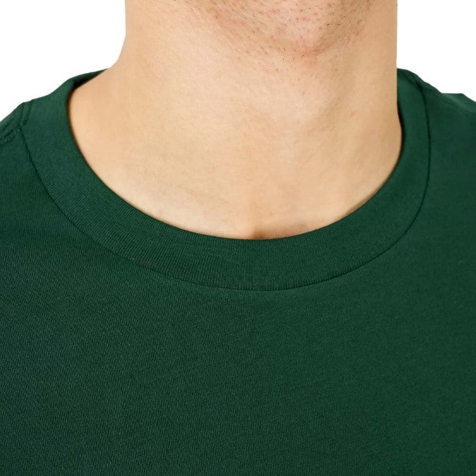 تي شيرت قطني جيرسي بطبعة نحيفة وأكمام قصيرة ورقبة دائرية