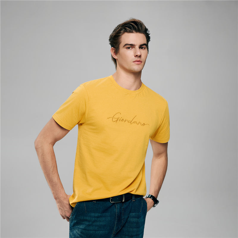 Men’s Slim Fit Cotton Signature Print Tee