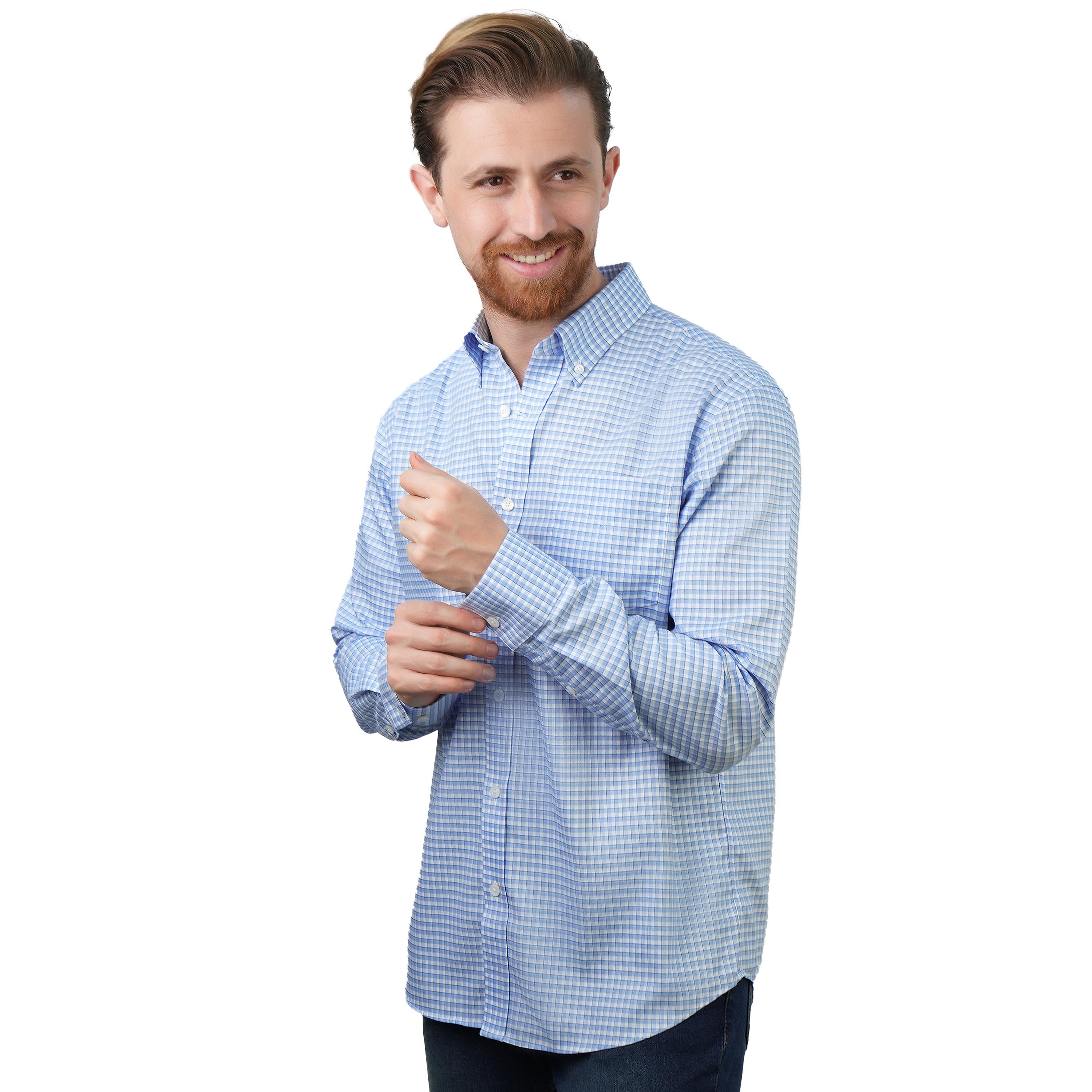 Men's Wrinkle-Free Long Sleeve Cotton Oxford Shirt