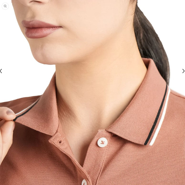 Woman Cotton/Lycra Pique Flat Kint Color Short Sleeve Clase Slim Solid Polo