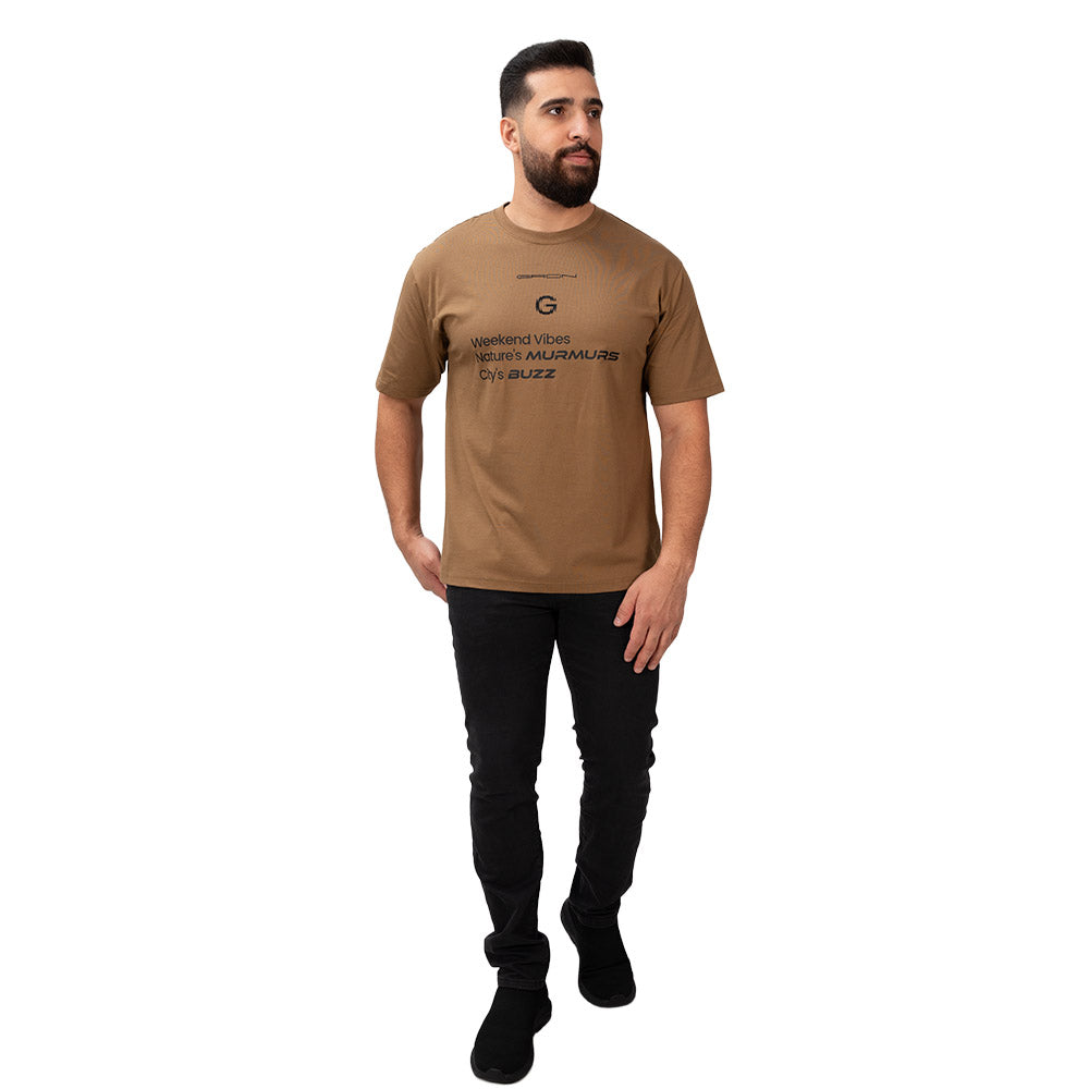 Men's Relaxed Fit Printed Crew Neck Cotton Tee