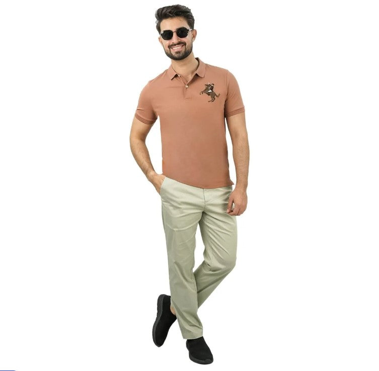 Men's Slim Fit Cotton Short Sleeve Napoleon Polo