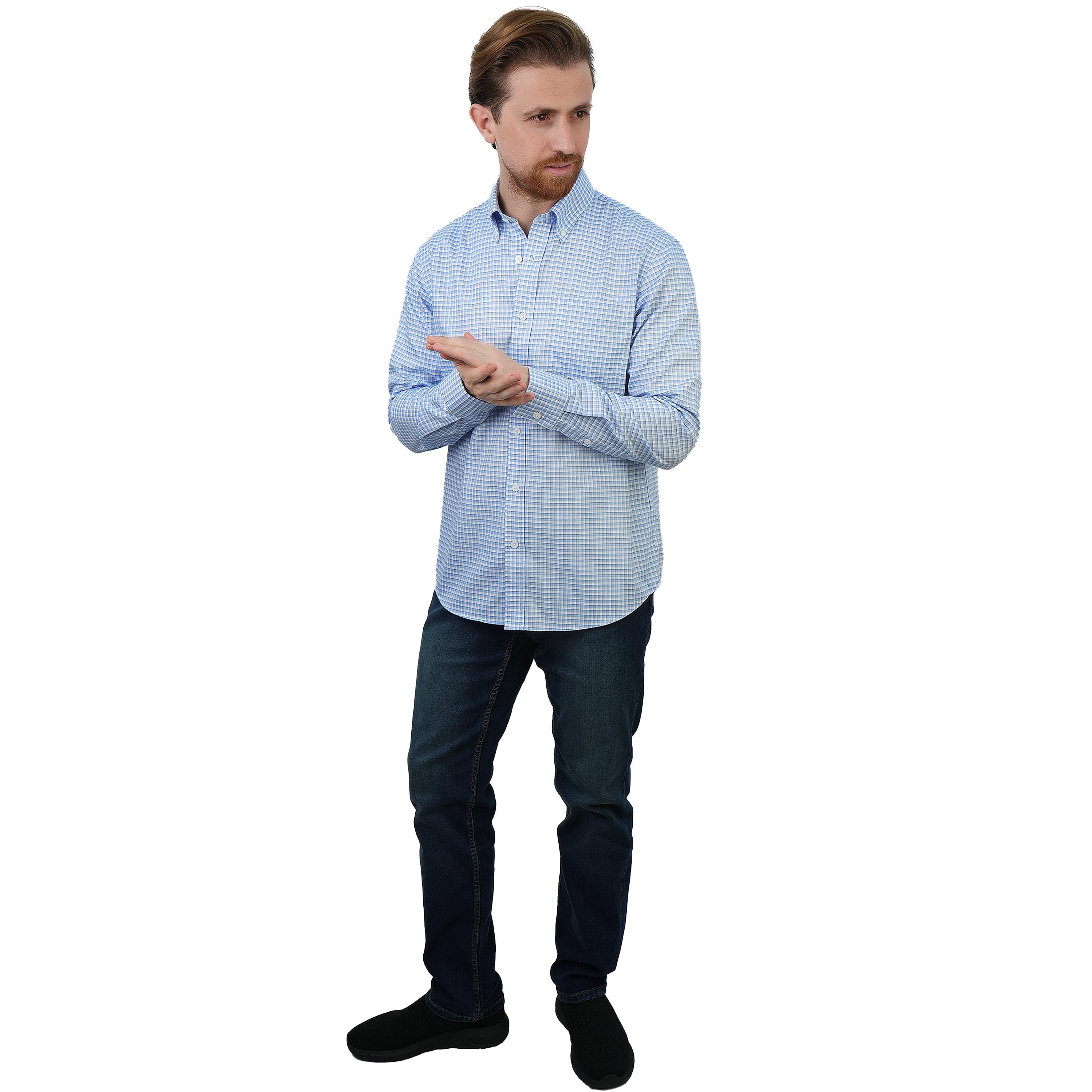 Men's Wrinkle-Free Long Sleeve Cotton Oxford Shirt