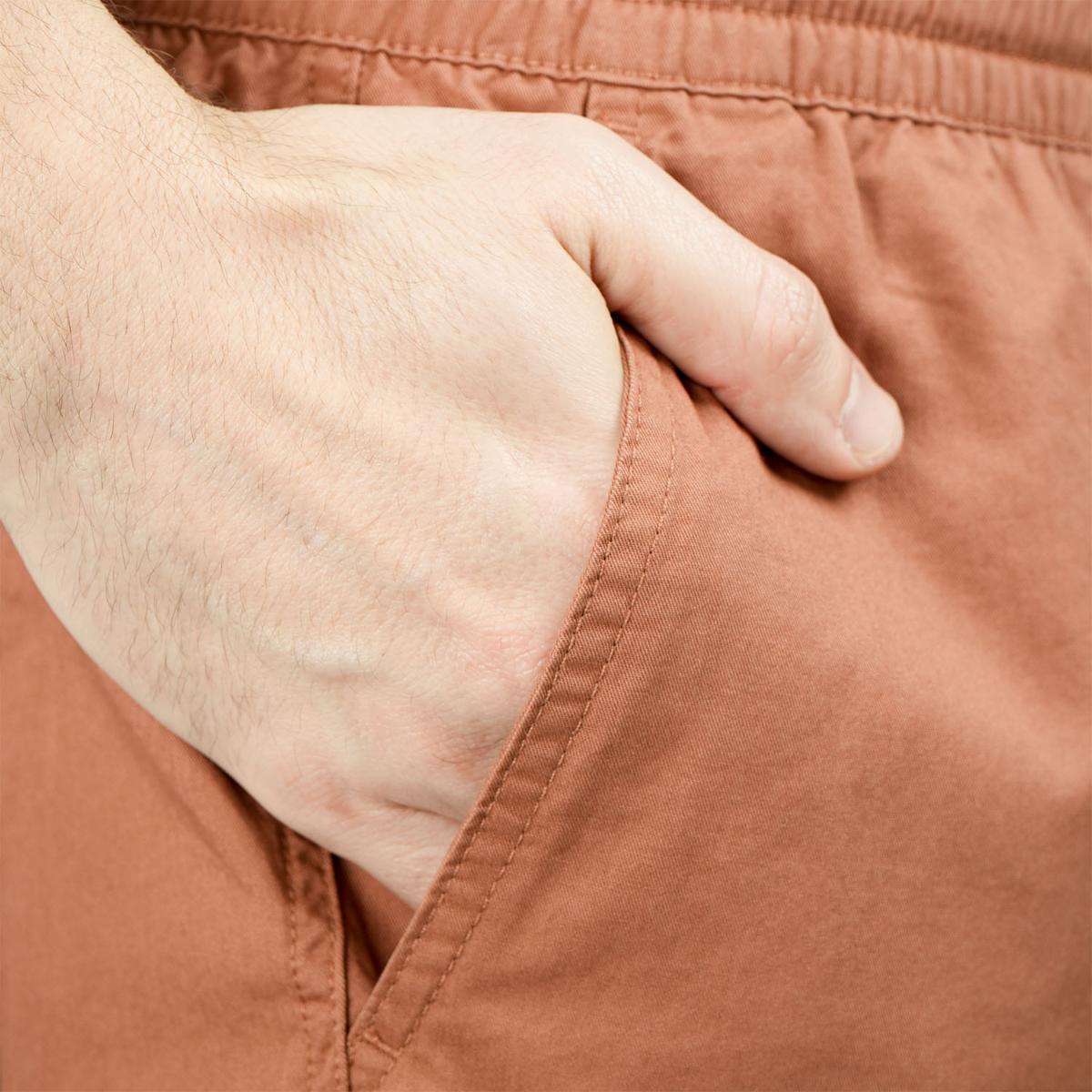 Cotton Twill Mid Rise Slim Triple Elastic Waist Bermuda