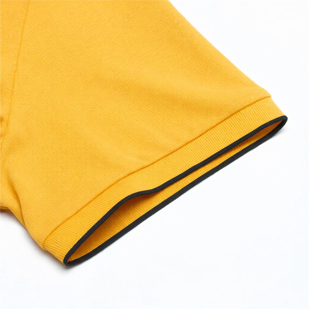 Men's Slim Pique Cotton Lycra Solid Polo with Flat Knit Collar