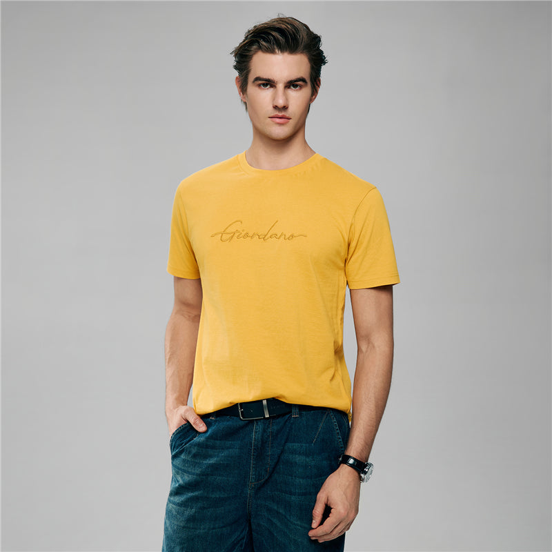 Men’s Slim Fit Cotton Signature Print Tee