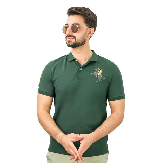 Men's Slim Fit Cotton Short Sleeve Napoleon Polo