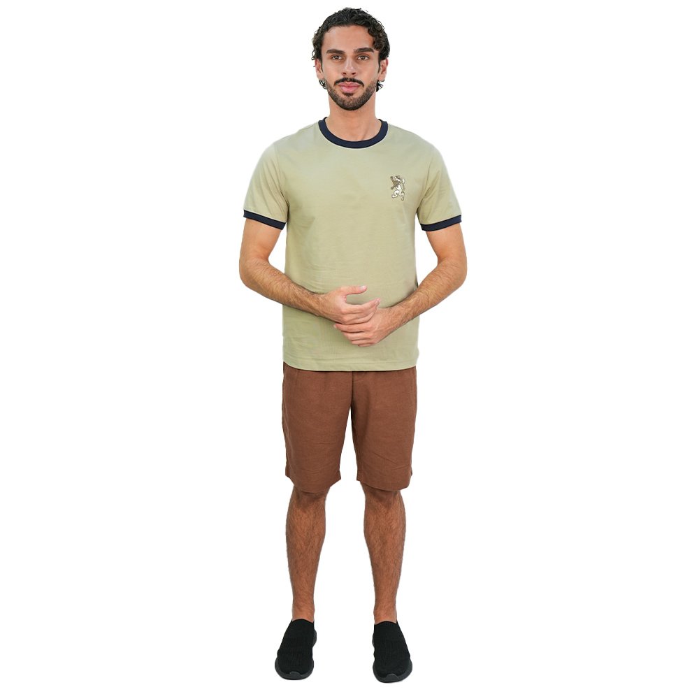Men's Slim Cotton Crew Neck Embroidery Tee