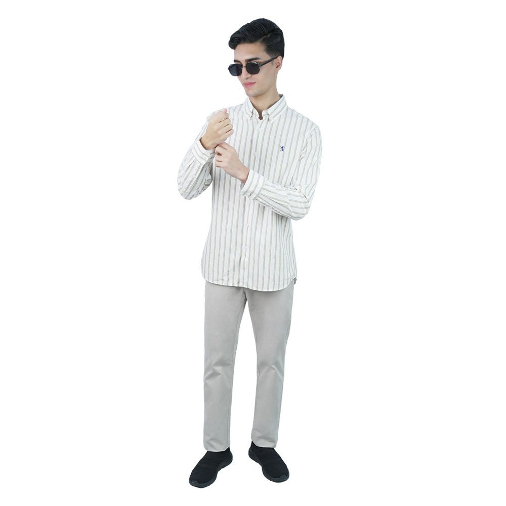 Men's Cotton Slim Oxford Shirt With Embroidery