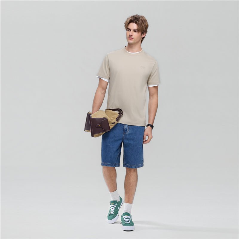 Men's Slim Fit Liquid Touch Cotton Crew Neck Tee