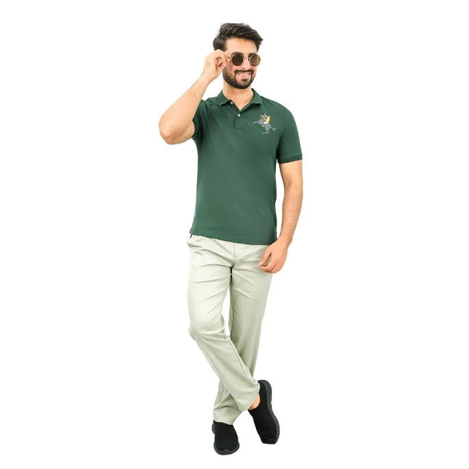 Men's Slim Fit Cotton Short Sleeve Napoleon Polo