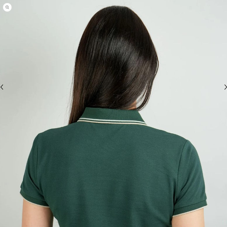 Woman Cotton/Lycra Pique Flat Kint Color Short Sleeve Clase Slim Solid Polo