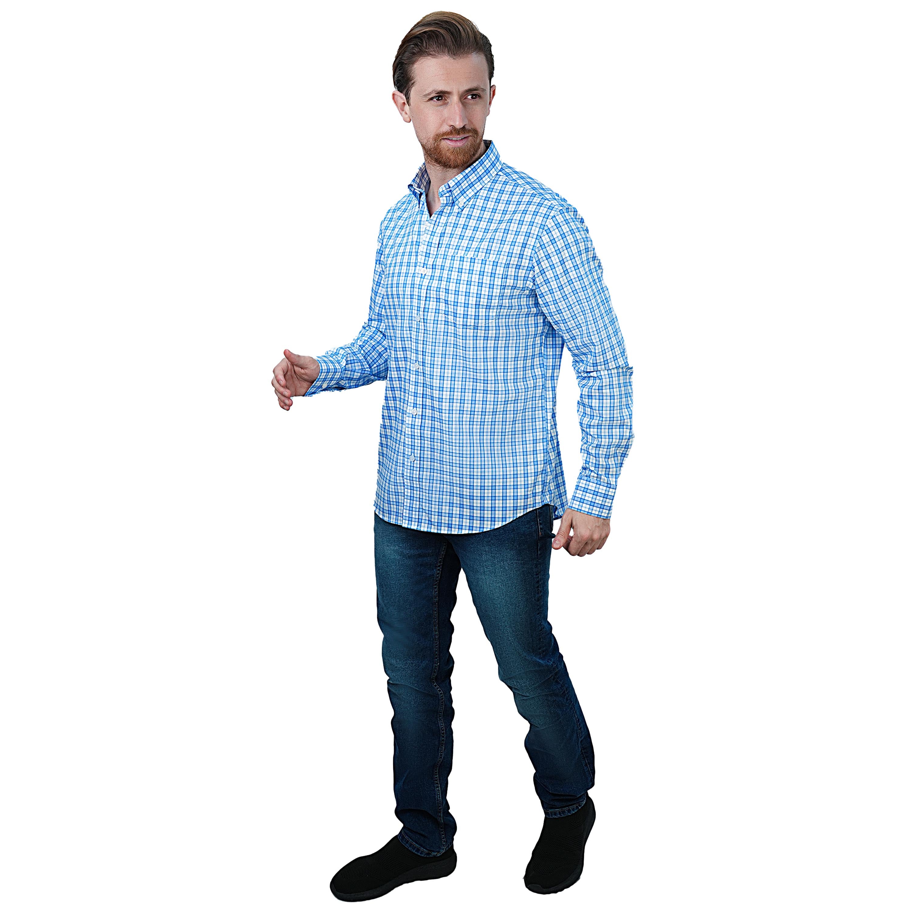 Men's Wrinkle-Free Long Sleeve Cotton Oxford Shirt
