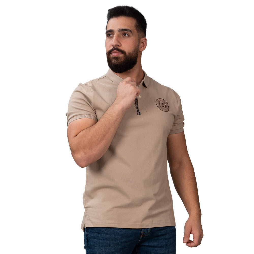 Men's Slim Fit Short Sleeve Polo With Embroidery