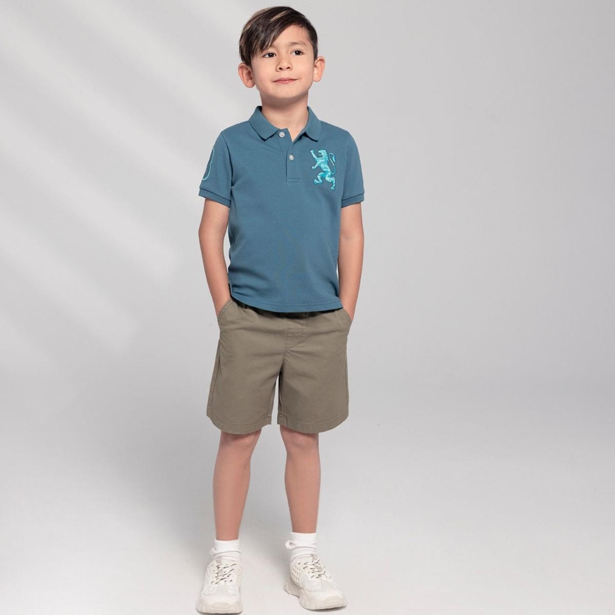 Kids' Lion Polo: 3D Embroidery, Comfort Piqué, Classic Style