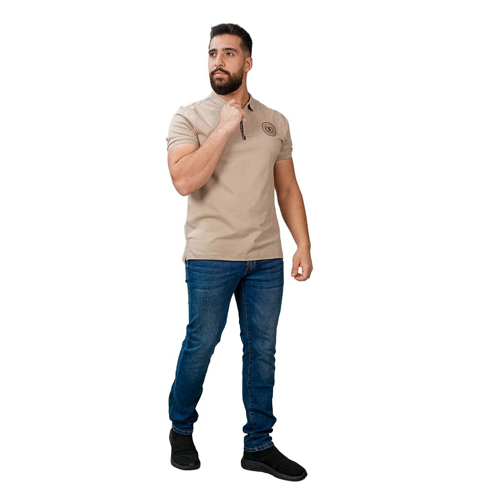 Men's Slim Fit Short Sleeve Polo With Embroidery