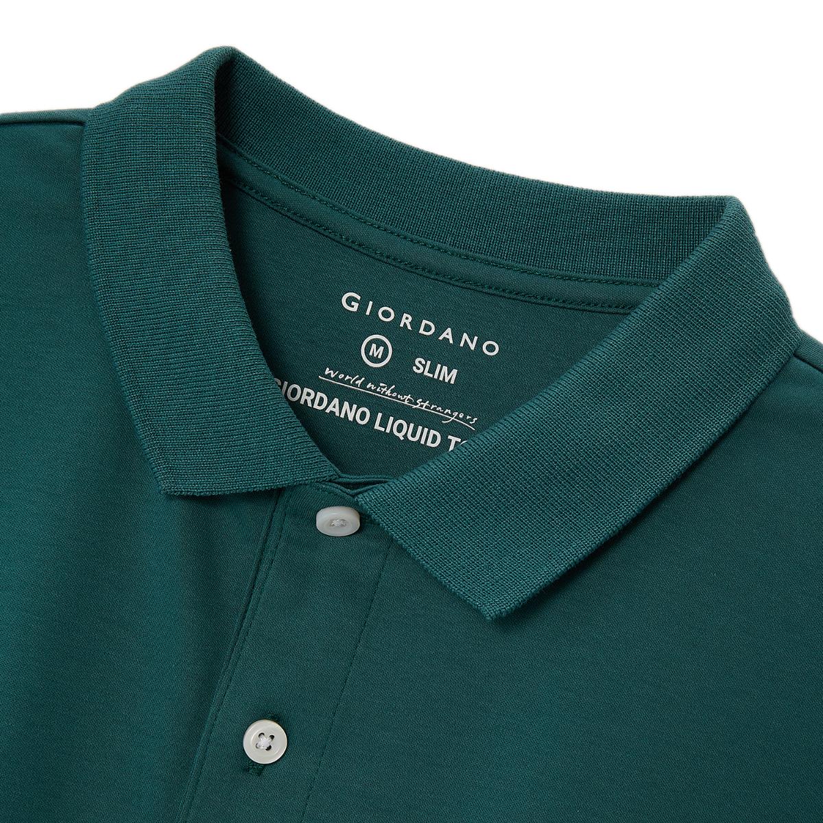 Cotton Interlock Flat Knit Color Short Sleeve Slim Embroidered Solid Polo (Liquid Touch)