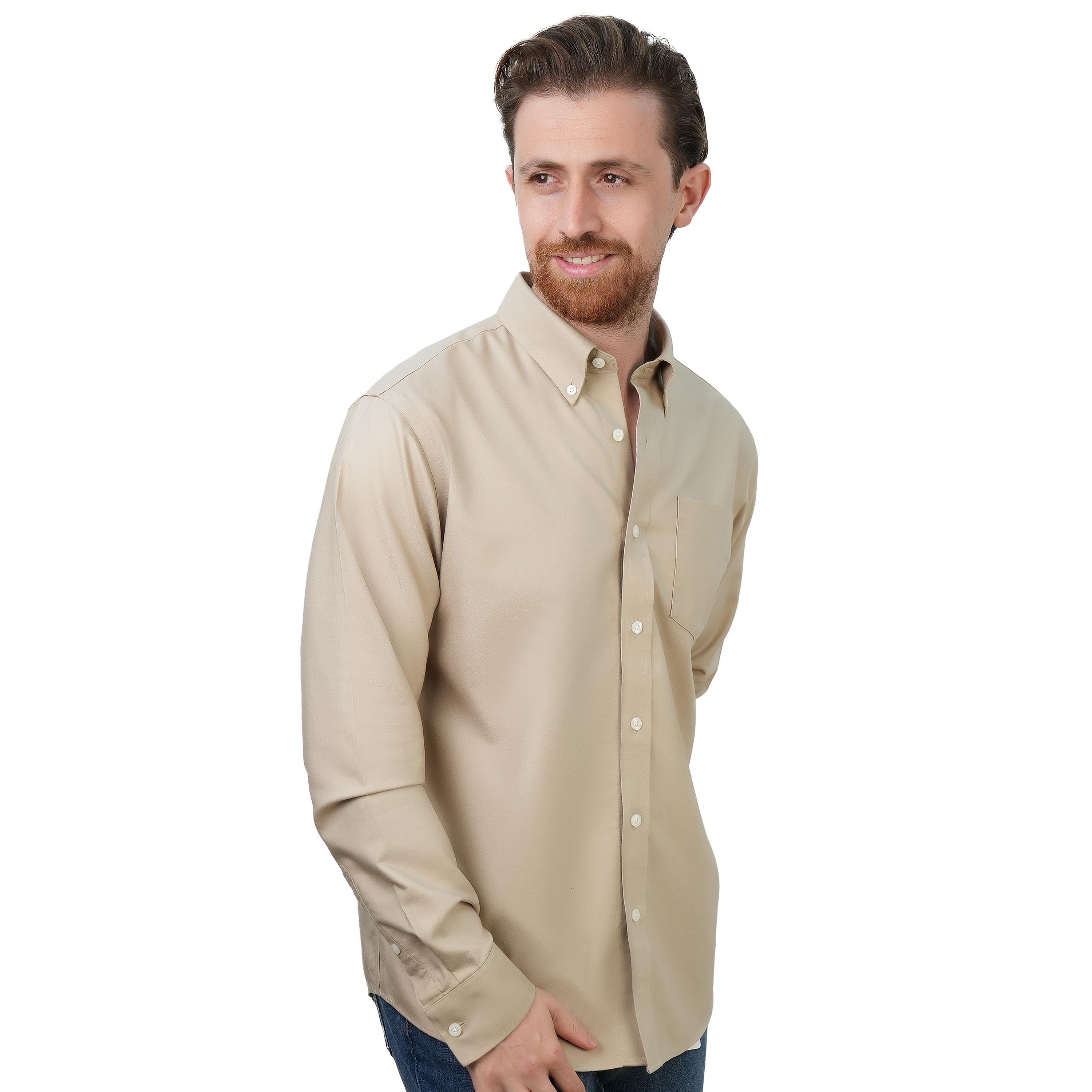 Men's Wrinkle-Free Cotton Oxford Long Sleeve Shirt