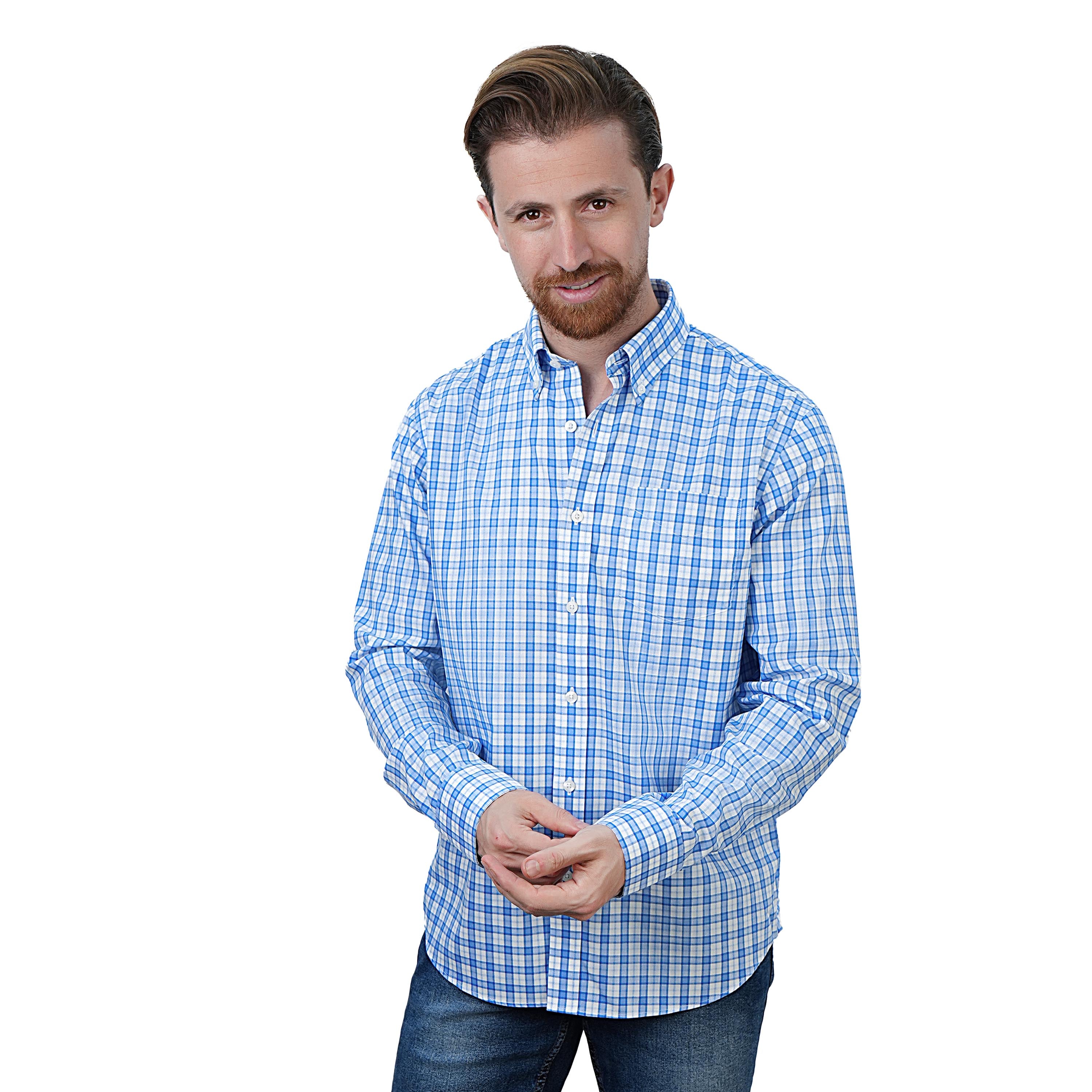 Men's Wrinkle-Free Long Sleeve Cotton Oxford Shirt