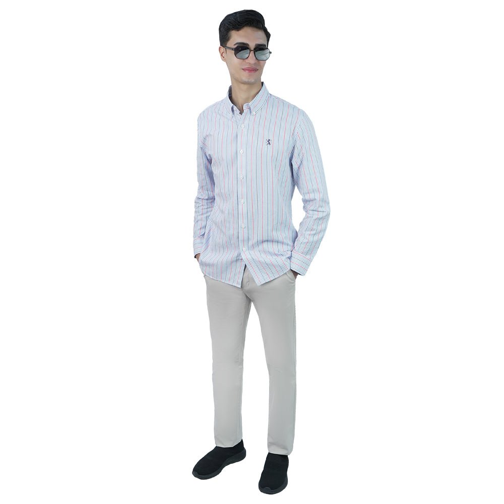 Men's Cotton Slim Oxford Shirt With Embroidery