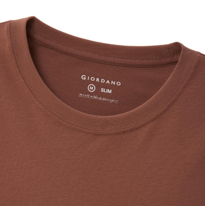 تي شيرت قطني جيرسي بطبعة نحيفة وأكمام قصيرة ورقبة دائرية